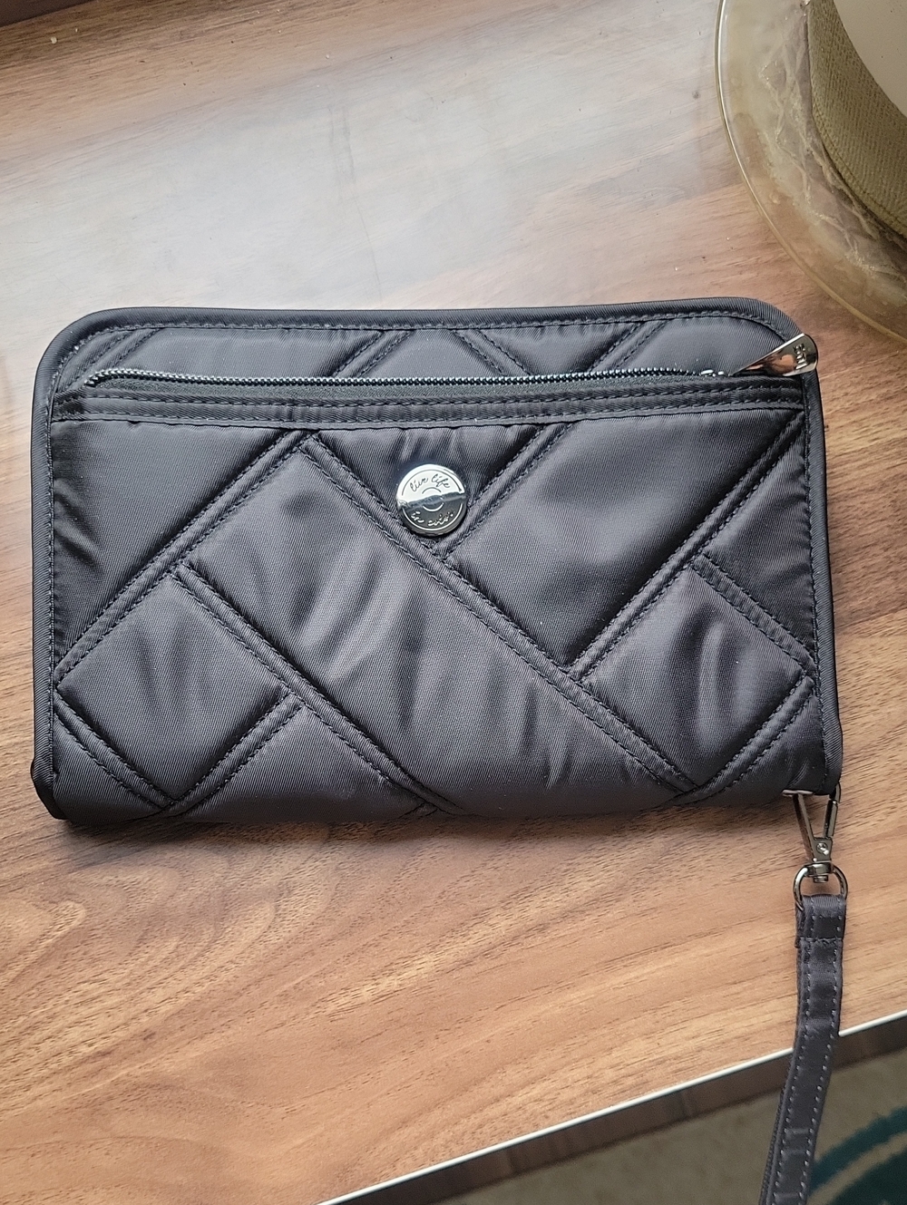 Lug Zeppelin Quilted Black Travel Wristlet Wallet